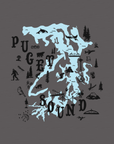 Puget Sound Map · Cropped T-Shirt