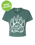 Bear Paw · White Ink · Cropped T-Shirt